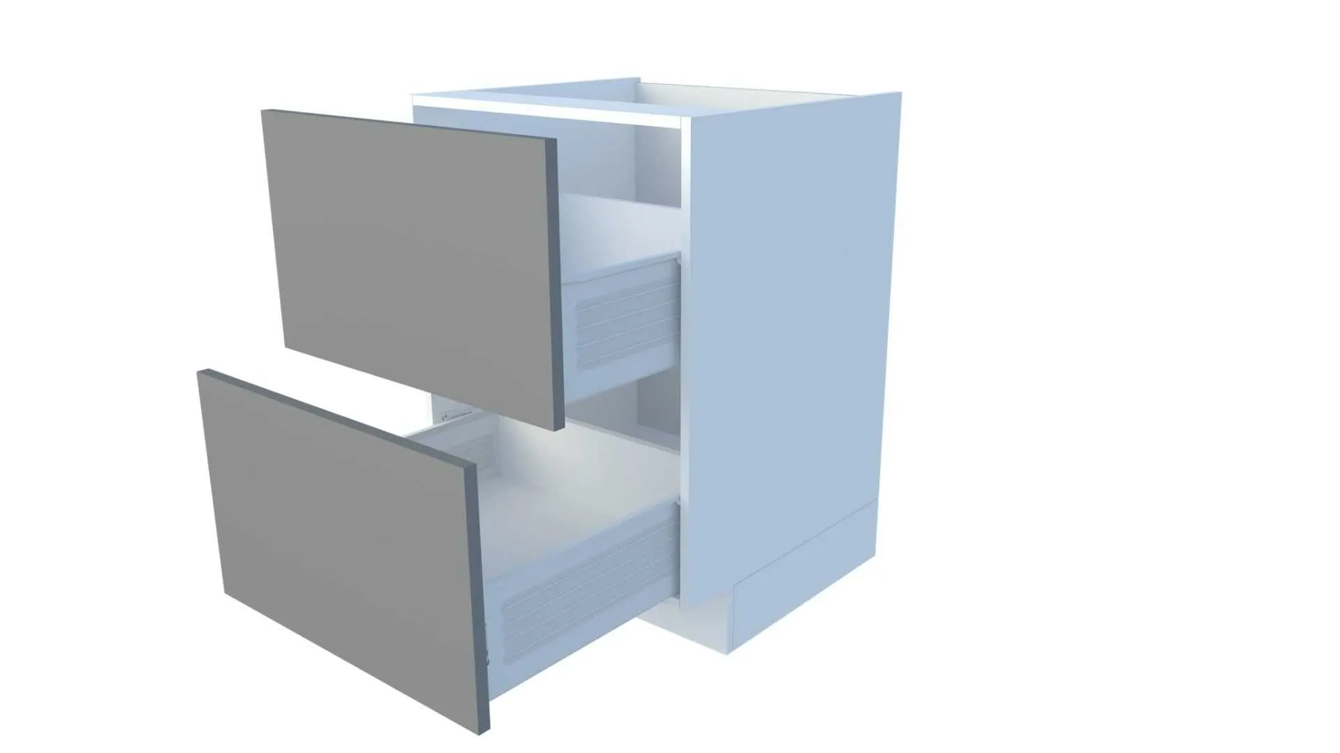 Floor cabinet with 2 drawers, 60-69 cm