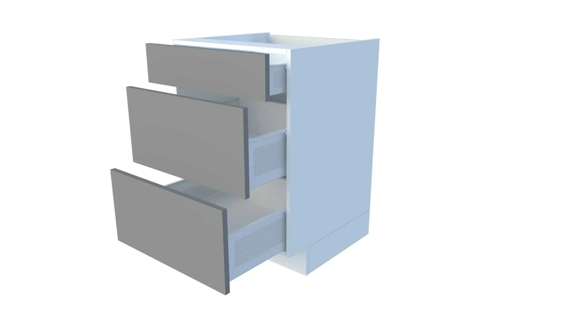 Põrandakapp 3 sahtliga, 60-69 cm