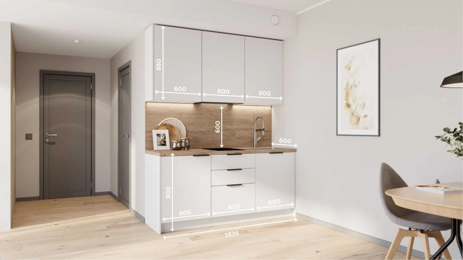 Aurora mini kitchen 184 cm