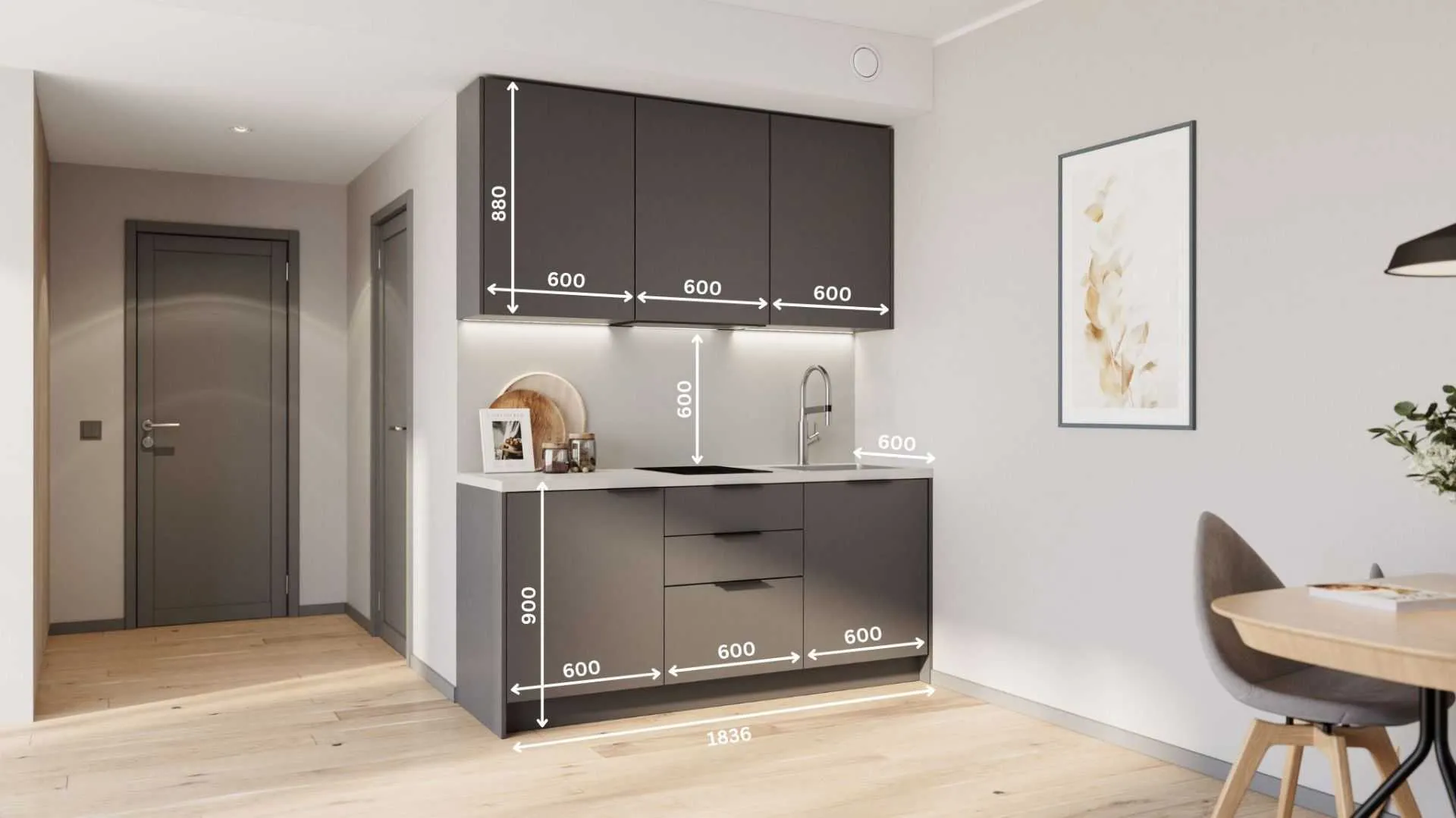 Nyra mini kitchen 184 cm