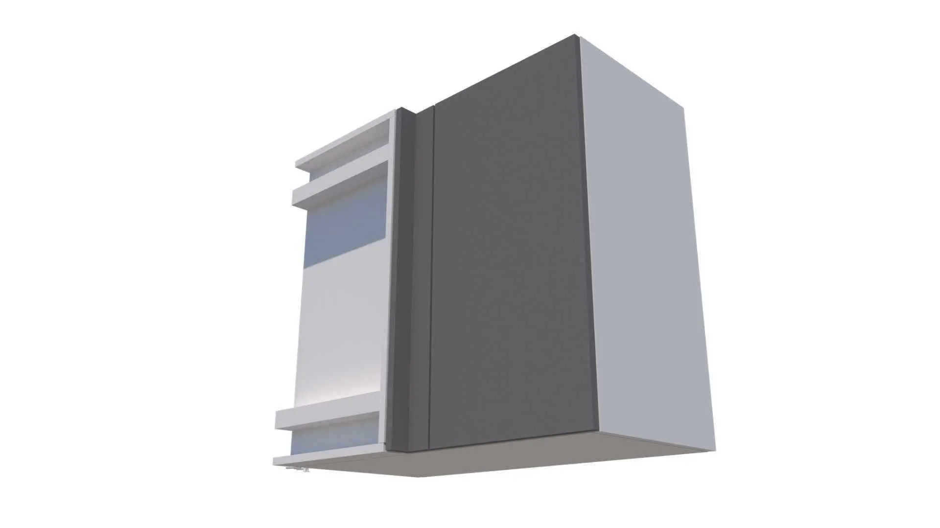 Ülemine L-kujuline nurgakapp ja vaheriiuliga, 60 cm