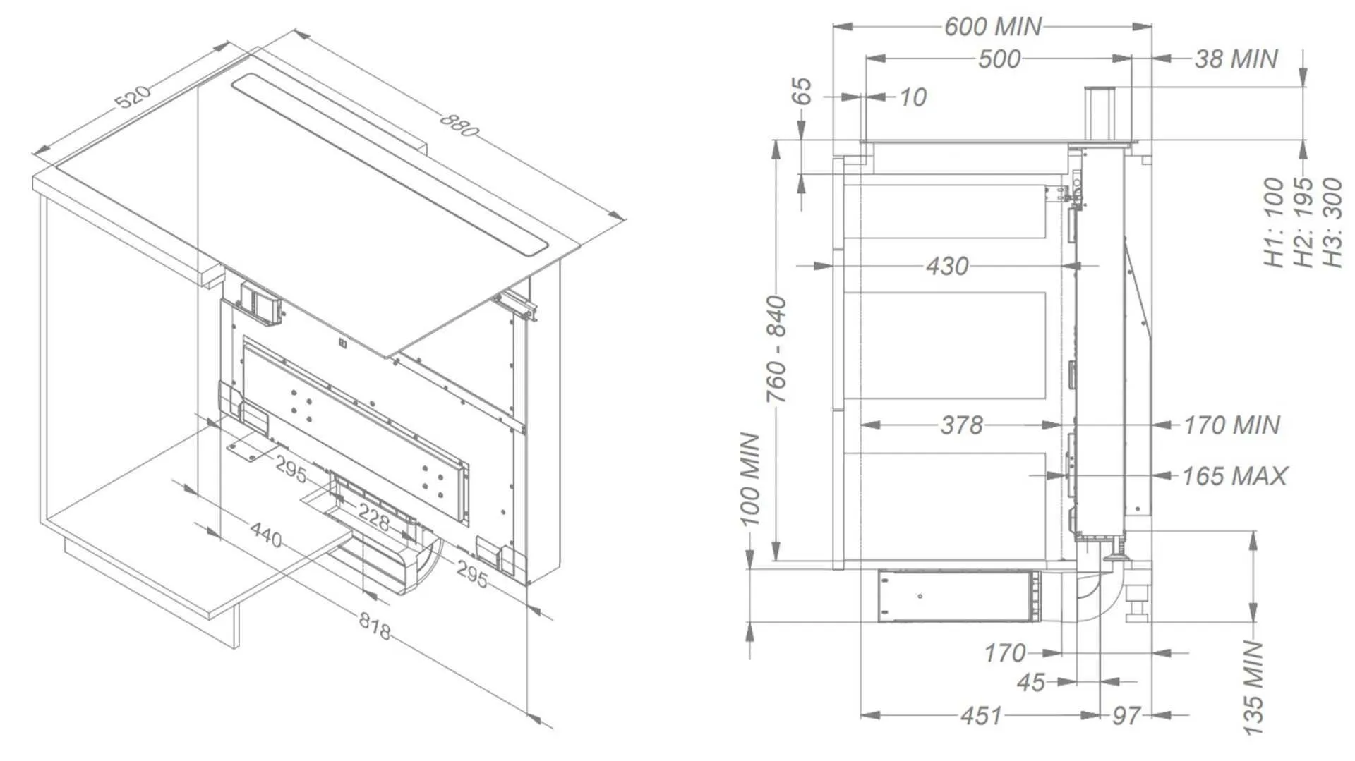 Novy hob + air purifier Novy Panorama Power 1831