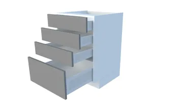 Floor cabinet with 4 drawers, 60-69 cm