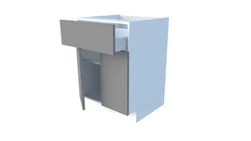 Floor cabinet with 1 drawer, 2 doors and a shelf, 80-89 cm