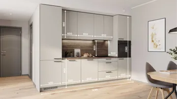 Mila straight kitchen set 324 cm
