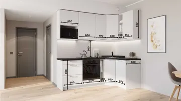 Mirelle corner kitchen set 132×222 cm