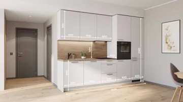 Niva straight kitchen set 304 cm