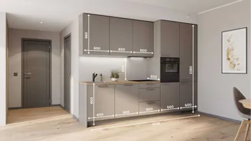 Arya straight kitchen set 304 cm