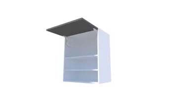 Seinakapp üles avaneva ukse ja avatud riiulitega 90×80–89 cm – elegantne köögikapp