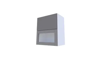 Wall cabinet with glass door and door that opens upwards, height 90 cm