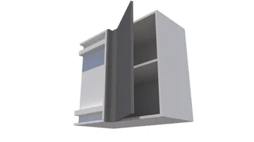 Ülemine L-kujuline nurgakapp ja vaheriiuliga, 60 cm