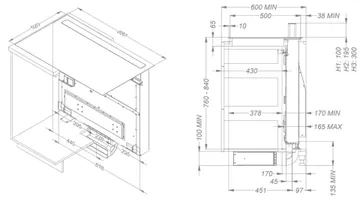 Novy hob + air purifier Novy Panorama Power 1831